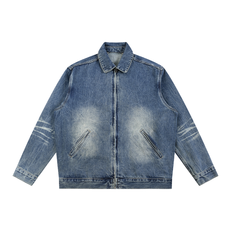 Women’s Vintage Wash Zip Up Denim Jacket