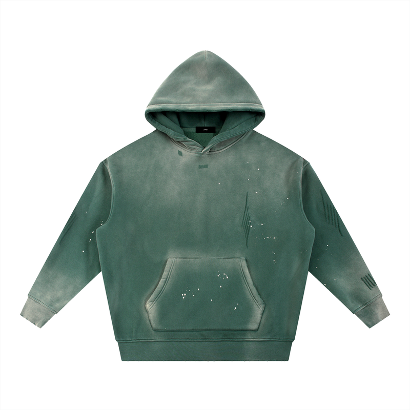 Holiday Vintage Wash Distressed Hoodie