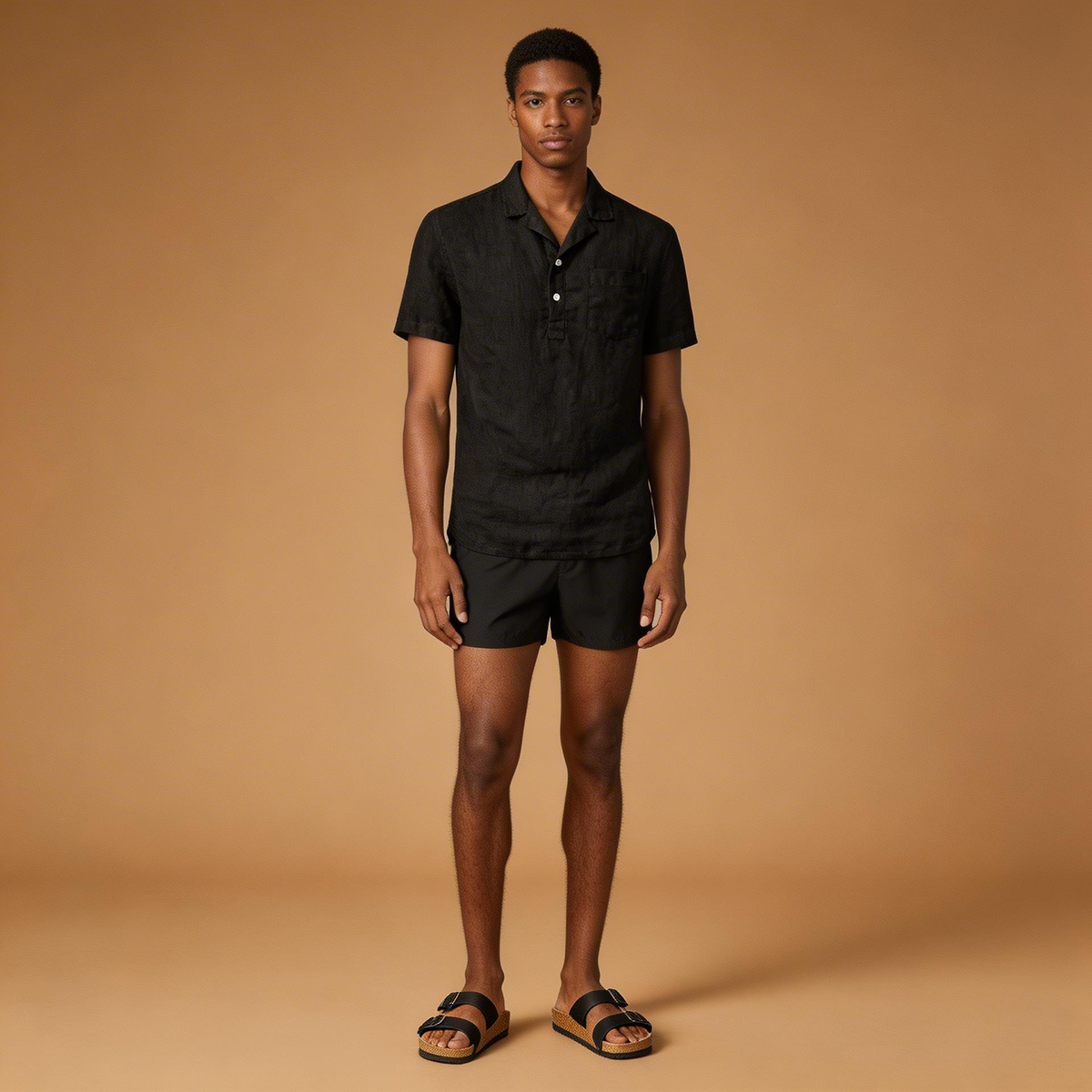 Linen Short Sleeve Polo T-Shirt