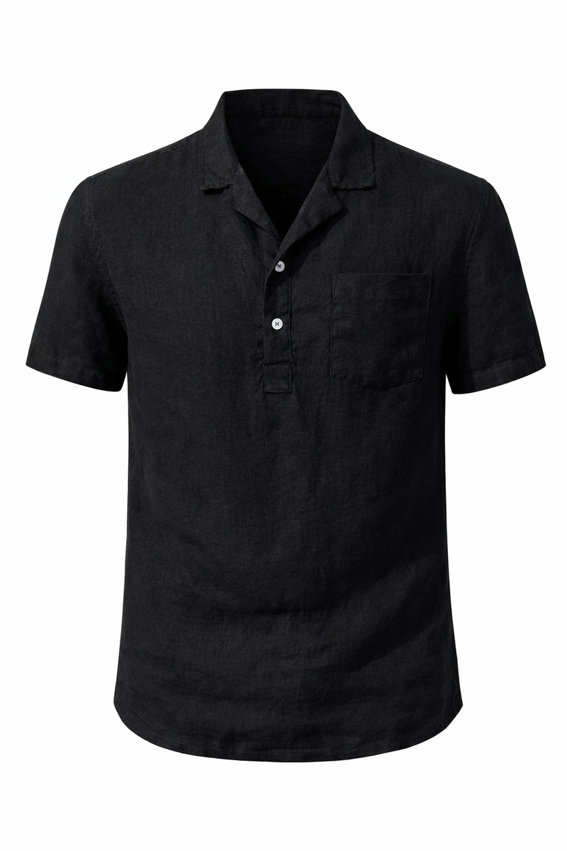 Linen Short Sleeve Polo T-Shirt