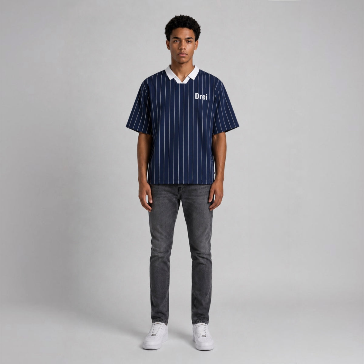 Pinstripe Collared Jersey