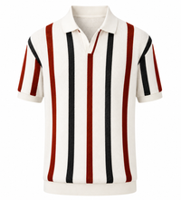 Striped Short Sleeve Polo T-Shirt