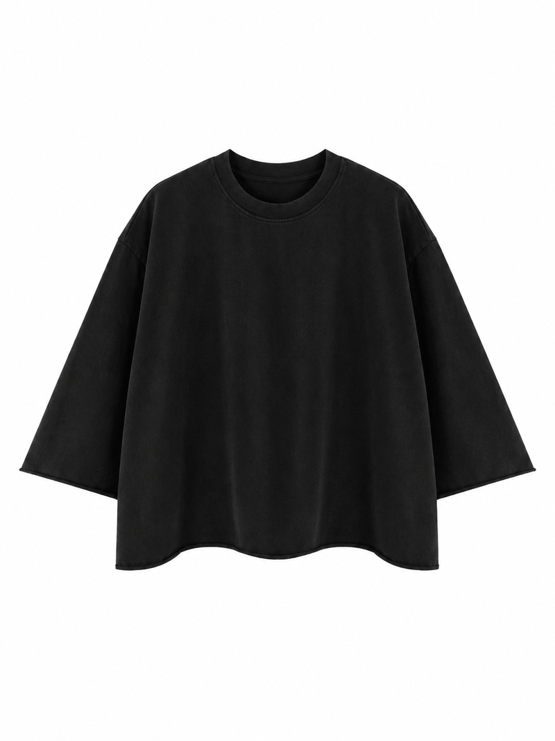 Men’s Mineral Wash Raw Hem Boxy T-Shirt