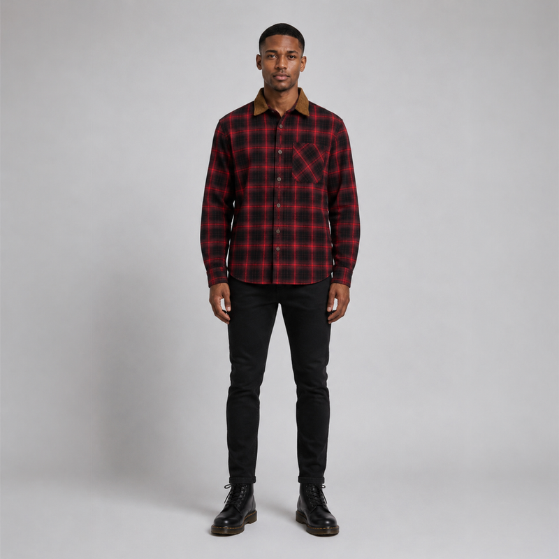 Men's Plaid Button Up Shirt