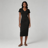 V-Neck Short Sleeve Maxi Dress