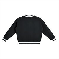 V-Neck Collar Boxy Logo Sweatshirt (Black/White)