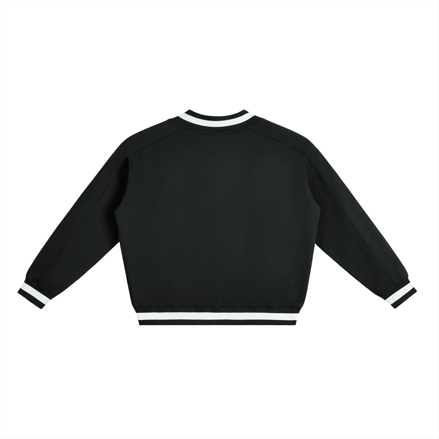 Women’s V-Neck Collar Boxy Sweatshirt (Black/White)
