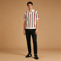 Striped Short Sleeve Polo T-Shirt
