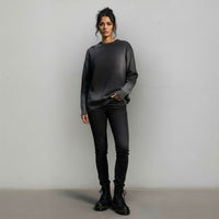 Women's Distressed Ripped Crewneck Sweater