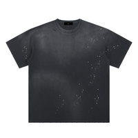 Hand-Frayed Paint Splattered T-Shirt