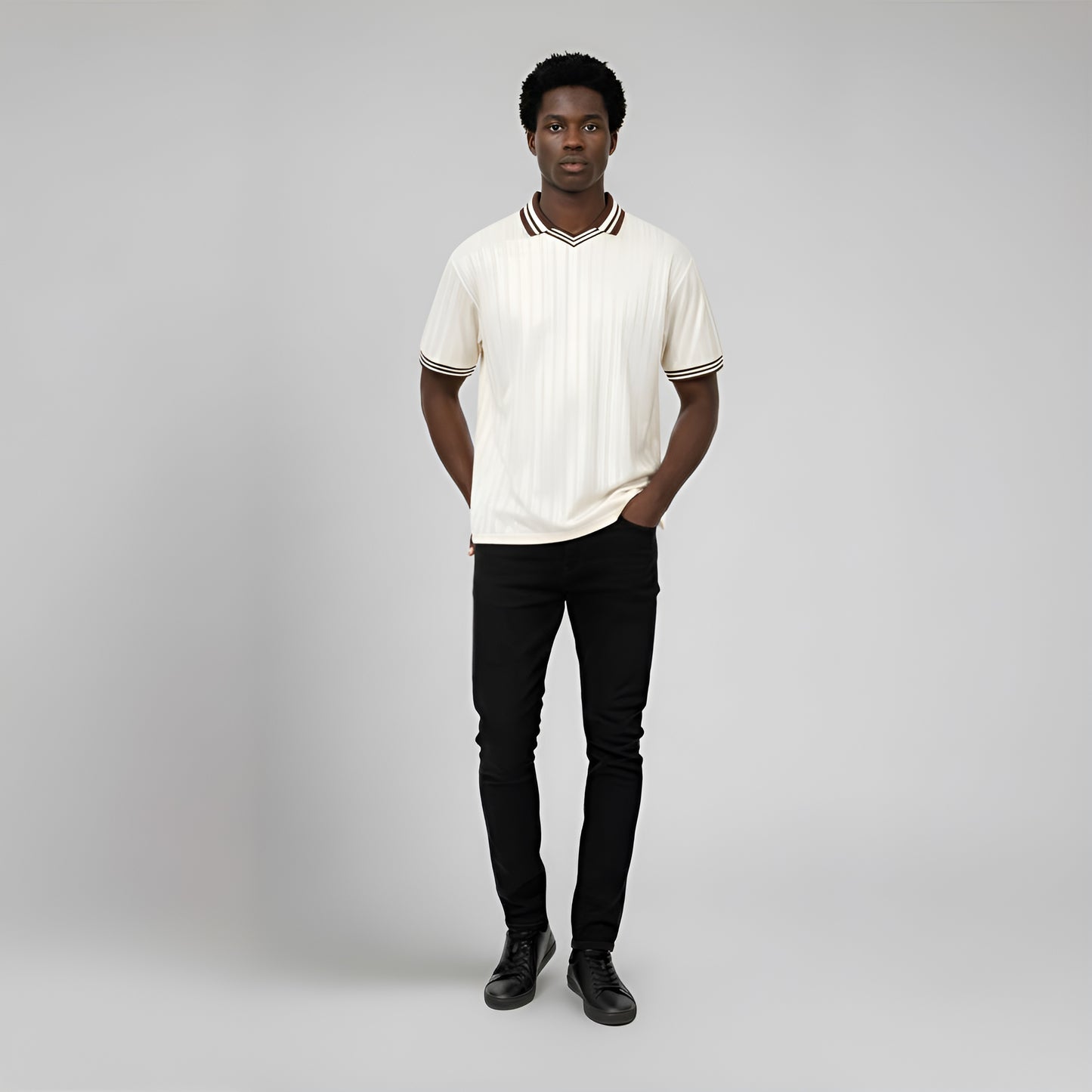 Men's Stripes Polo Collar T-Shirt