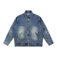 Men’s Vintage Wash Zip Up Denim Jacket