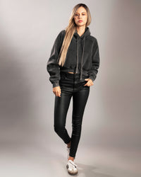 Snow Washed Cropped Hoodie