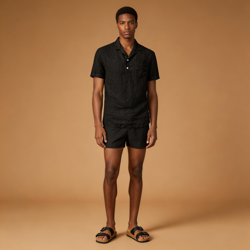 Linen Short Sleeve Polo T-Shirt