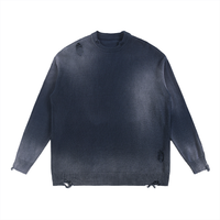 Women's Distressed Ripped Crewneck Sweater