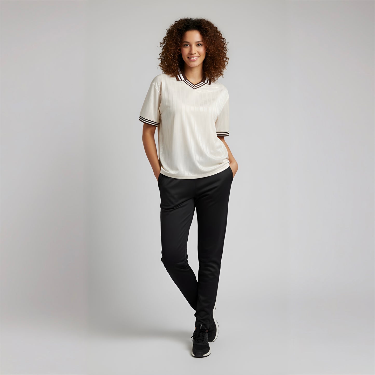 Women's Stripes Polo Collar T-Shirt