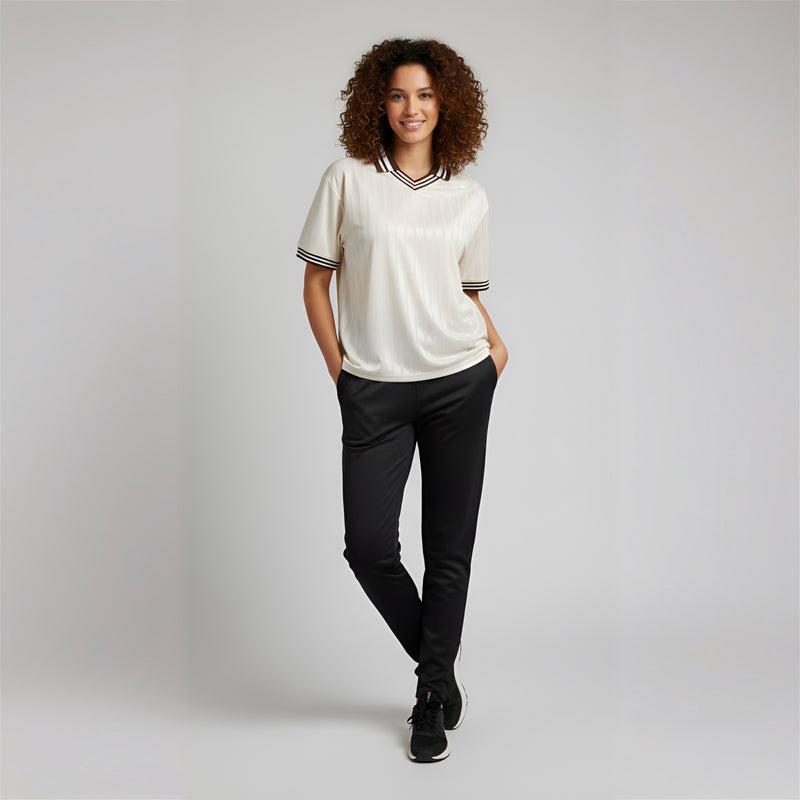 Women's Stripes Polo Collar T-Shirt