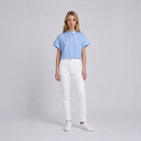 Women’s Striped Boxy Cropped Shirt
