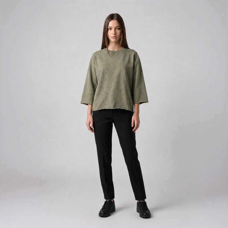 Women’s Mineral Wash Raw Hem Boxy T-Shirt
