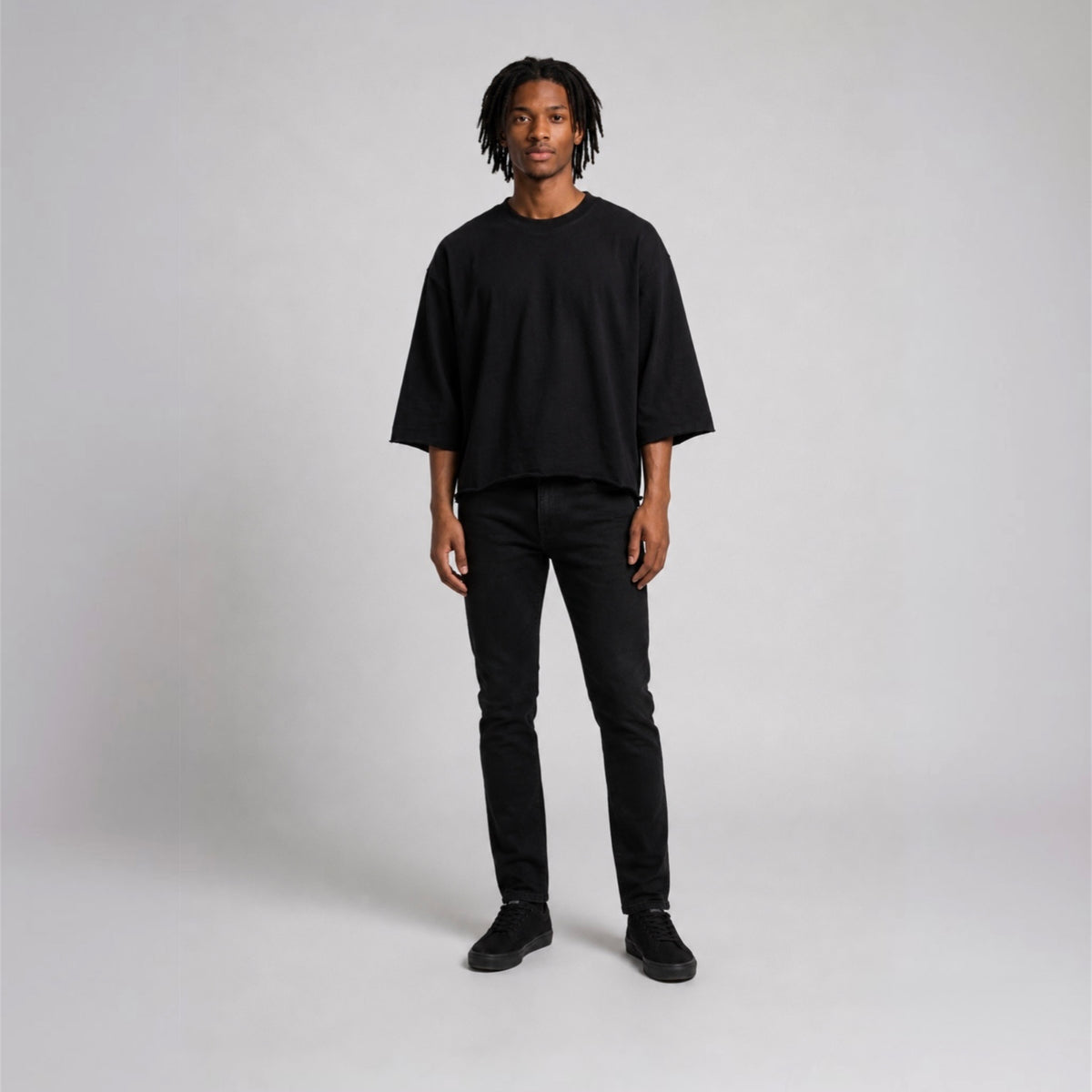 Men’s Mineral Wash Raw Hem Boxy T-Shirt