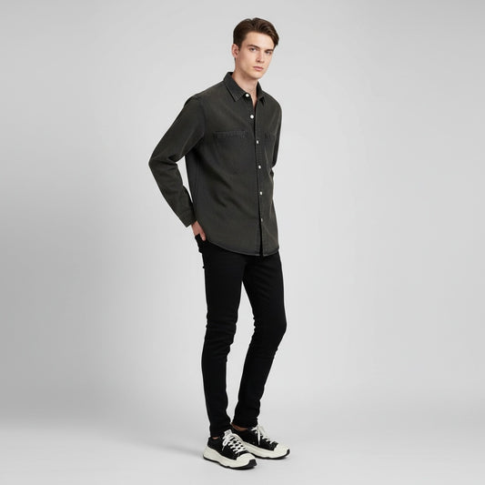 Denim Vintage Washed Buttoned Jacket