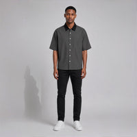 Striped Boxy Contrast Collar Shirt