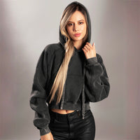 Snow Washed Cropped Hoodie