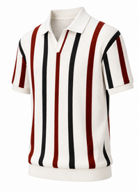 Striped Short Sleeve Polo T-Shirt