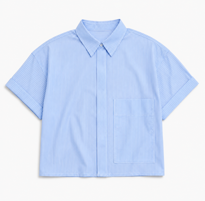 Women’s Striped Boxy Cropped Shirt