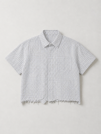 Distressed Plaid Boxy Shirt