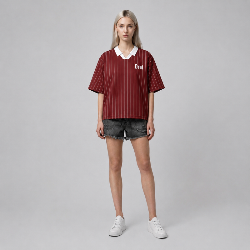 Women’s Pinstripe Collared Jersey
