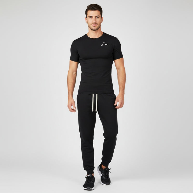 Performance Short Sleeve T-Shirt (Black/White & Flecking Grey/White)