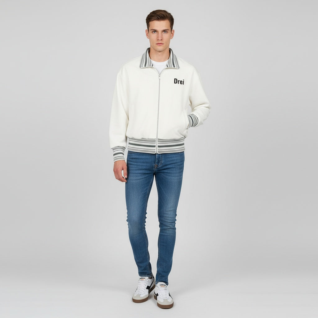 Men’s Striped Collar Zip Jacket