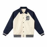 Men’s Motor City Varsity Jacket (Apricot/Navy Blue)