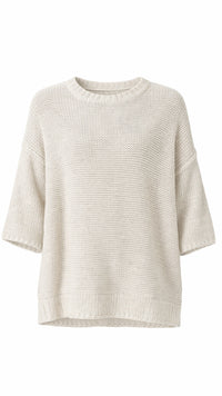 Round Neck Oversized Knit Top with Relaxed Fit