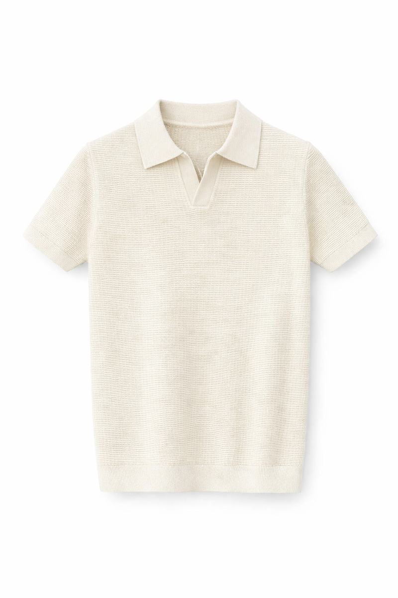 Collared Neck Short Sleeve Polo