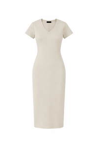 V-Neck Short Sleeve Maxi Dress