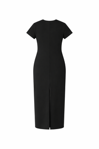 V-Neck Short Sleeve Maxi Dress