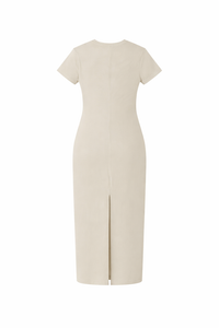 V-Neck Short Sleeve Maxi Dress