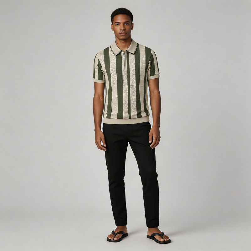 Two-Tone Short Sleeve Polo