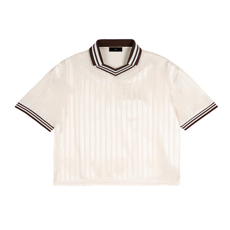Women's Stripes Polo Collar T-Shirt
