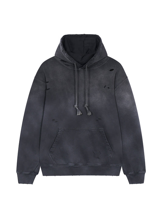 Hand-Frayed Monkey Washed Hoodie